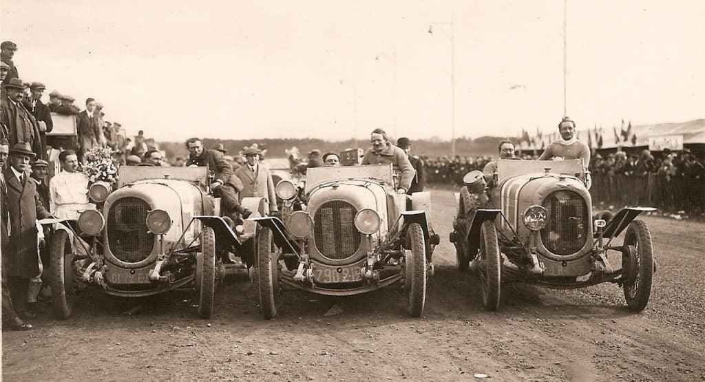 (from left) André Lagache (1st), Fernand Bachmann (7th), Raoul Bachmann (2nd) of Team Chenard-Walcker at the inaugural 24 Hours of Le Mans - 26 May 1923