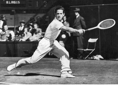 American tennis player Bobby Riggs at 1939 Wimbledon Championships