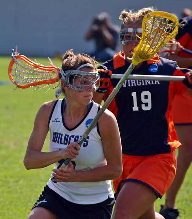 2005 NCAA Women's Lacrosse Championship in Annapolis, MD: Virginia Cavaliers and Northwestern University Wildcats - Aly Josephs with Amy Appelt behind