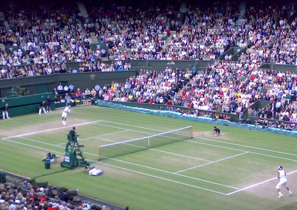 Roger Federer serves for 3rd set against Rafael Nadal, Wimbledon 2008 Men's Singles Final