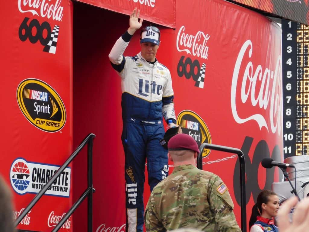 Brad Keselowski during driver introductions before the Coca-Cola 600 at Charlotte Motor Speedway in 2016