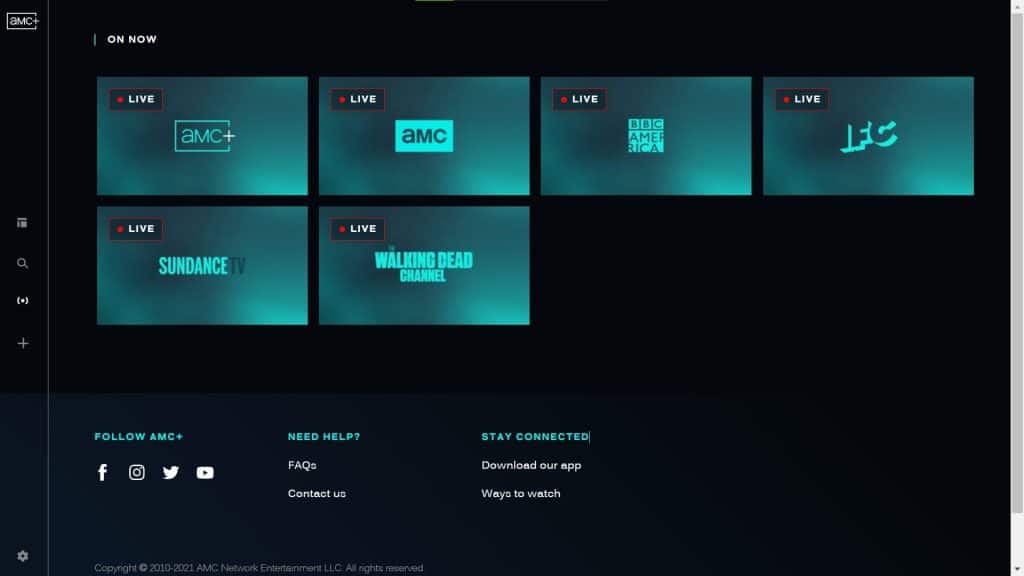 AMC+ Live Channels