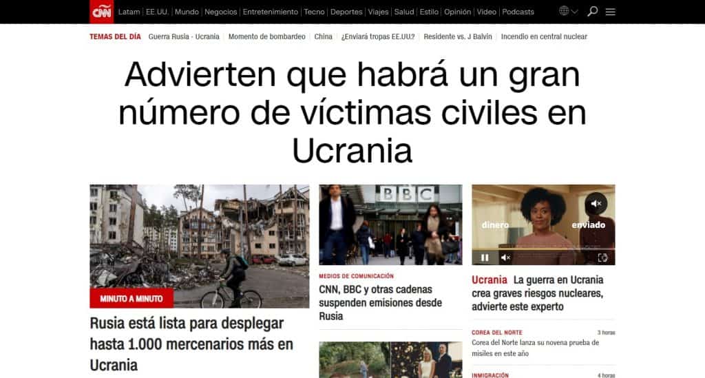 CNN en Espanol Homepage