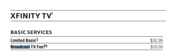 comcast broadcast tv fee