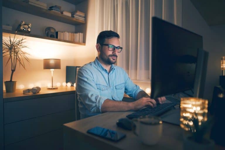 Man Working on Computer