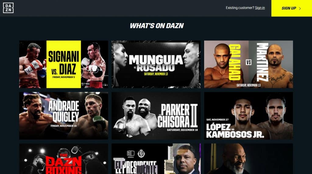 what's on dazn