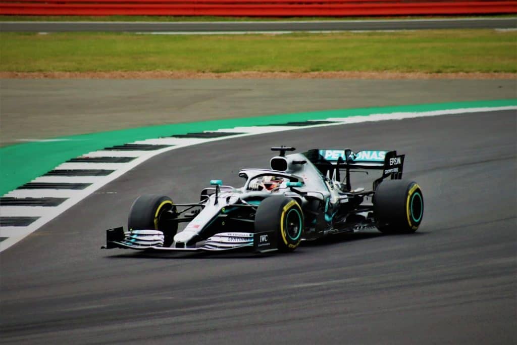 Lewis Hamilton Racing his Mercedes at F1 British GP - Formula 1