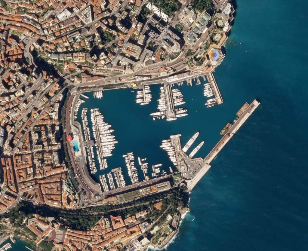 Satellite photo of Circuit de Monaco in Monte Carlo