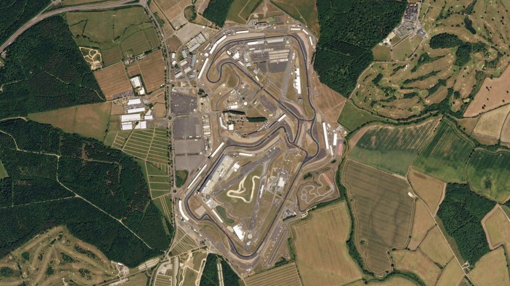 Satellite photo of Silverstone Circuit, United Kingdom