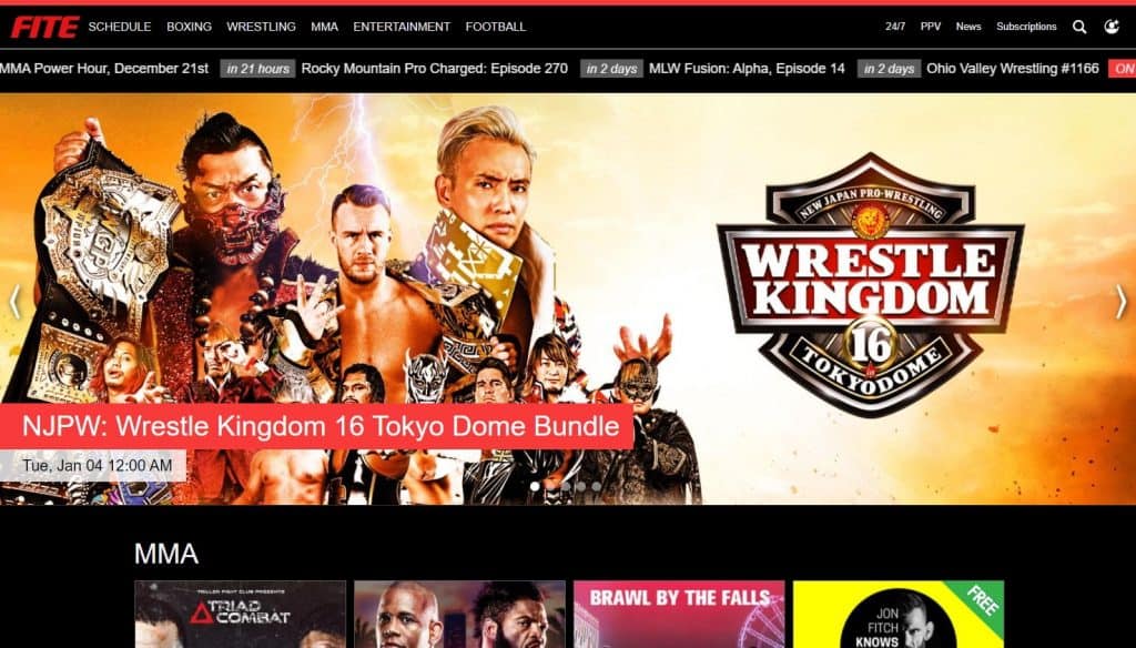 FITE.TV Homepage