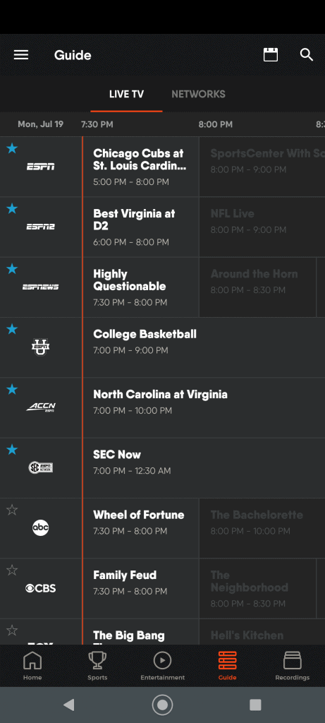 ESPN on FuboTV on Android