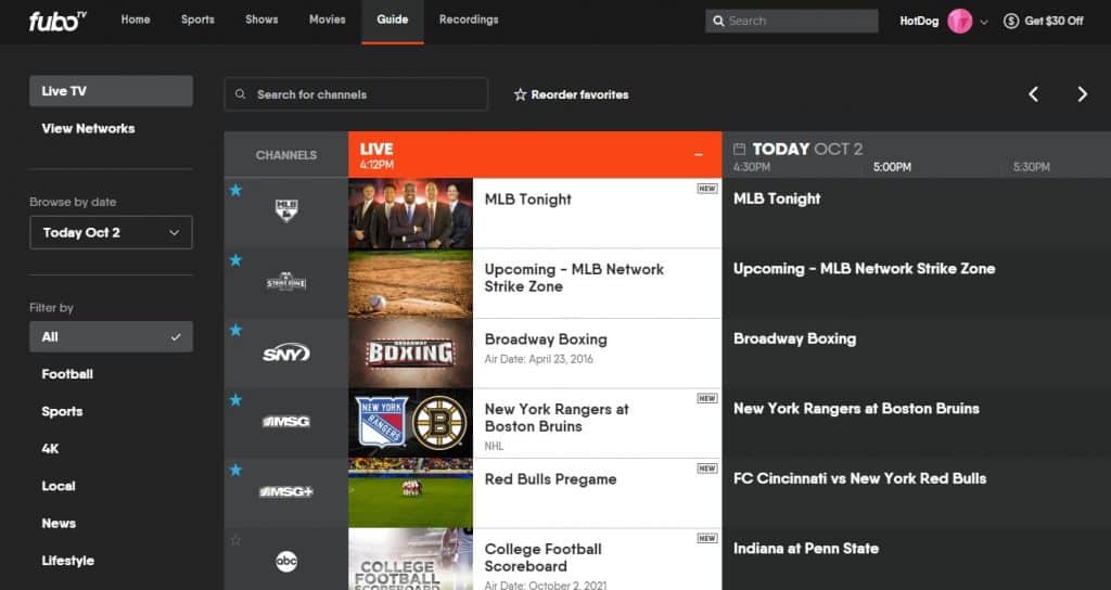 FuboTV MLB Network