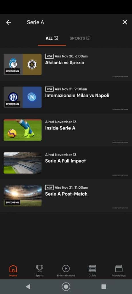 FuboTV Serie A Soccer