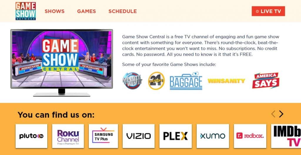 Game Show Network website