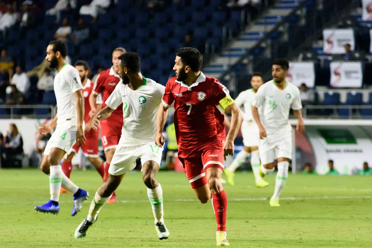 Match scene of Lebanon vs Saudi Arabia (Asian Cup 2019)