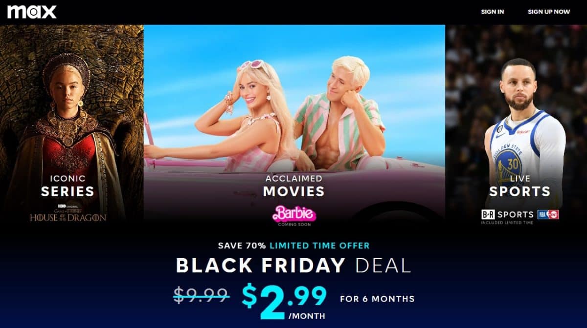 HBO Max Black Friday 2023
