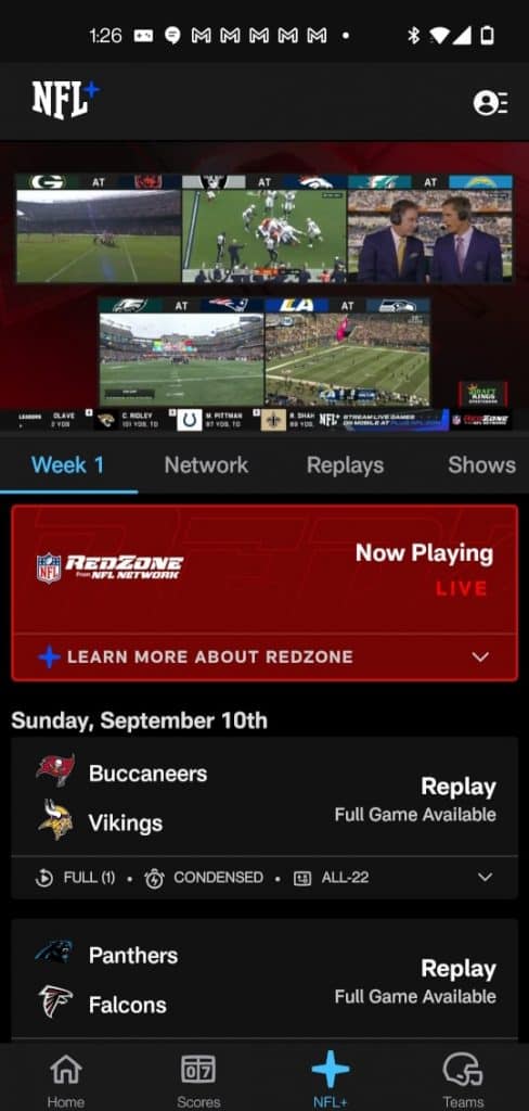 NFL RedZone Showing 5 Games at Once