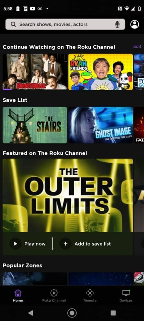 Roku Channel on Android