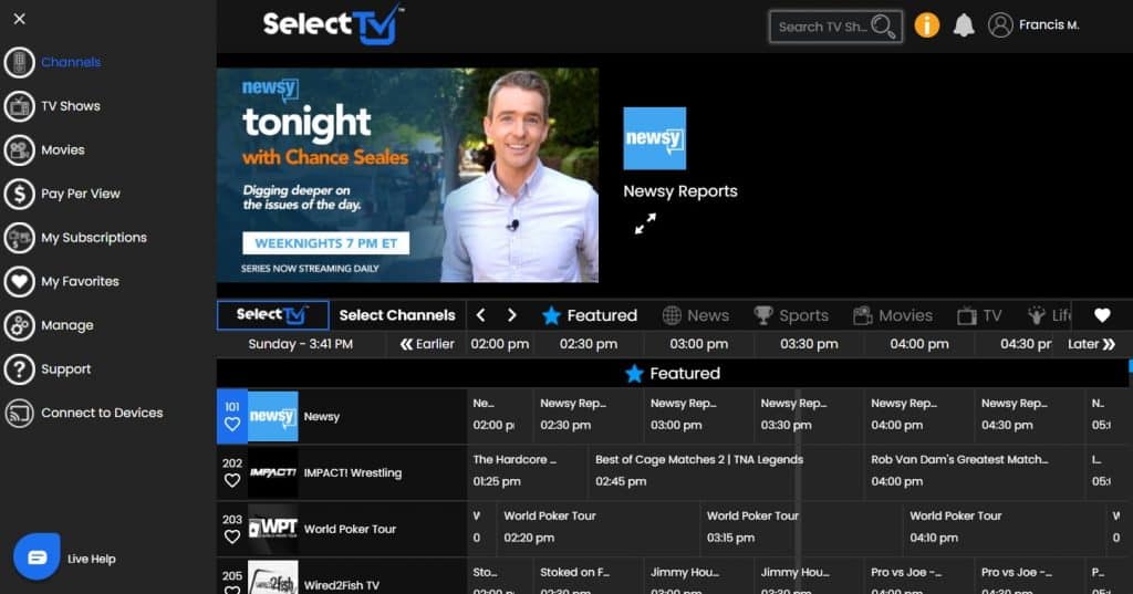 SelectTV Live TV Channels