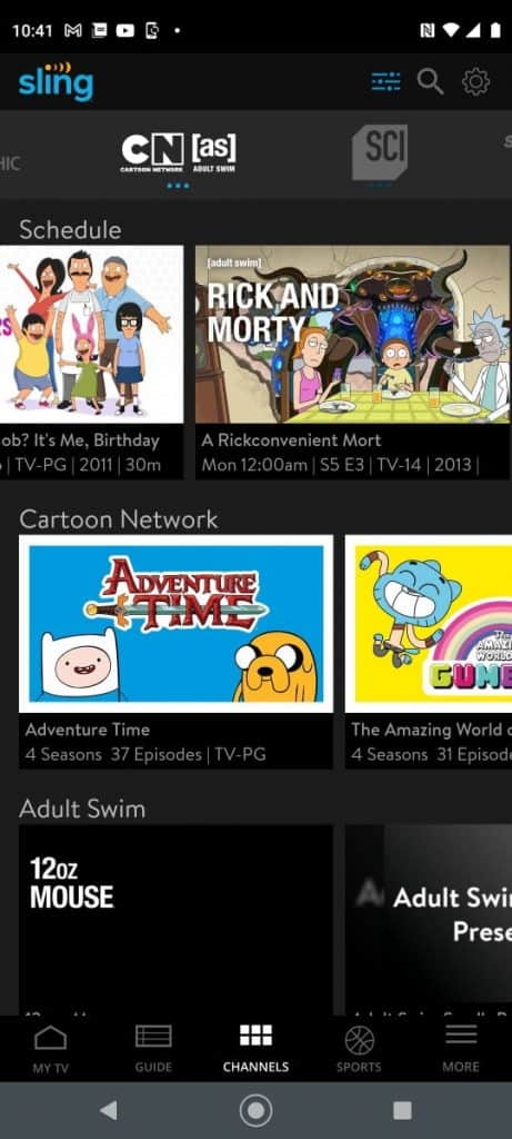 Sling TV - Adult Swim - Android