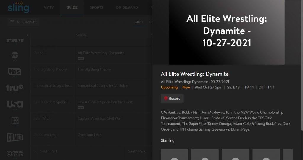 Sling TV AEW Dynamite