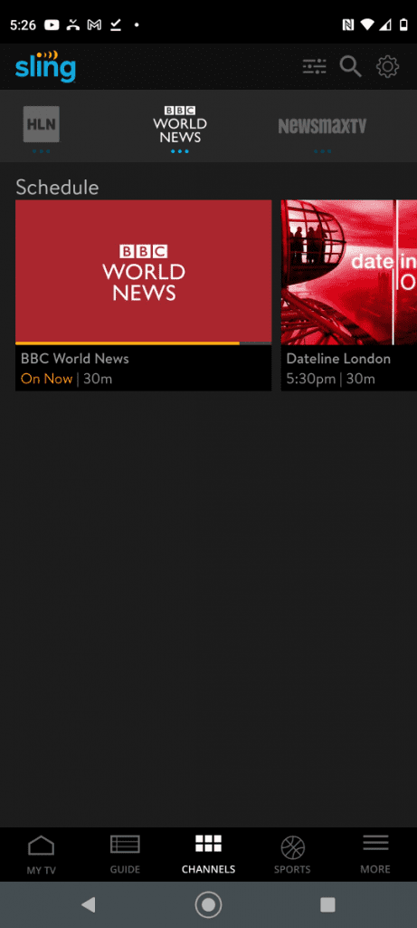 Sling TV - BBC World News