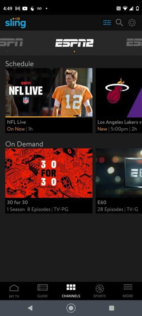 Sling TV ESPN2 Android