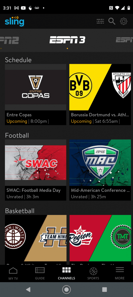 Sling TV ESPN3