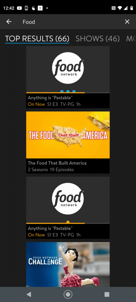 Sling TV - Android - Food Network