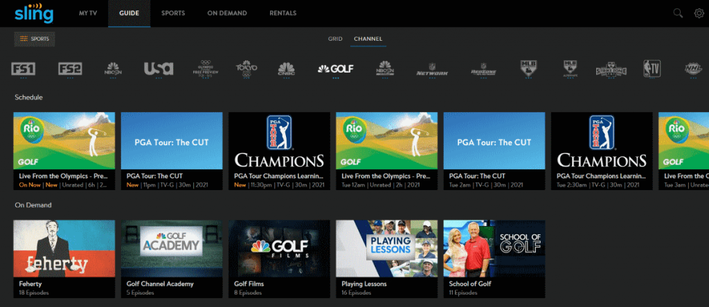 Sling TV Golf