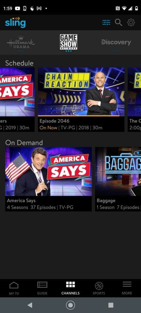 Sling TV Game Show Network