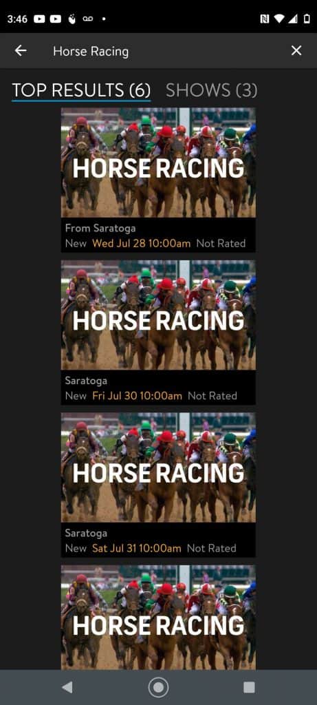 Sling TV Horse Racing