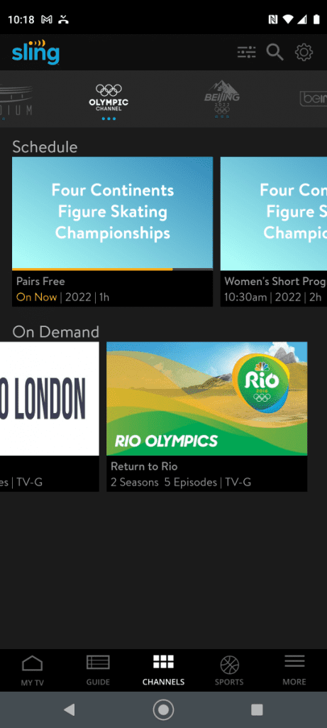 Sling TV Olympic Channel