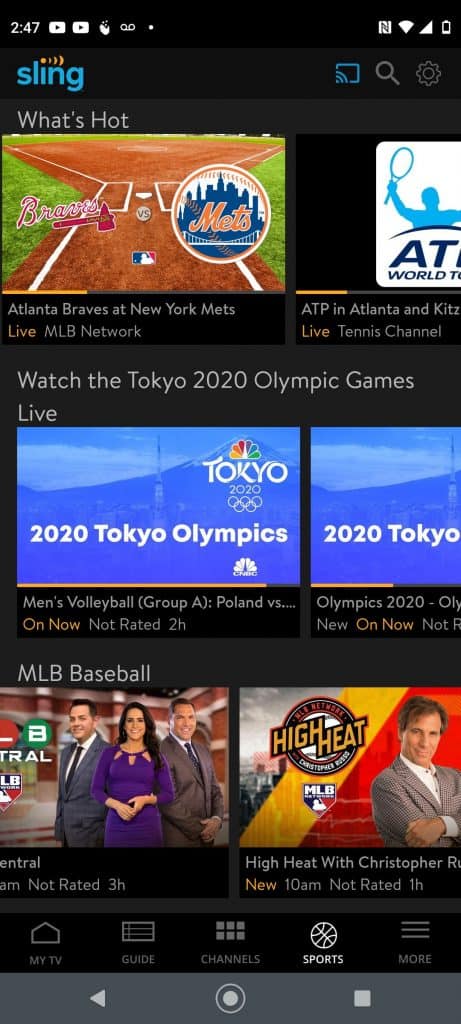 Sling TV Sports Android