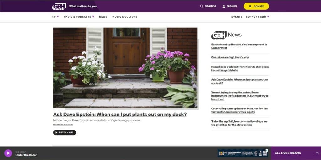 WBGH Boston PBS home page