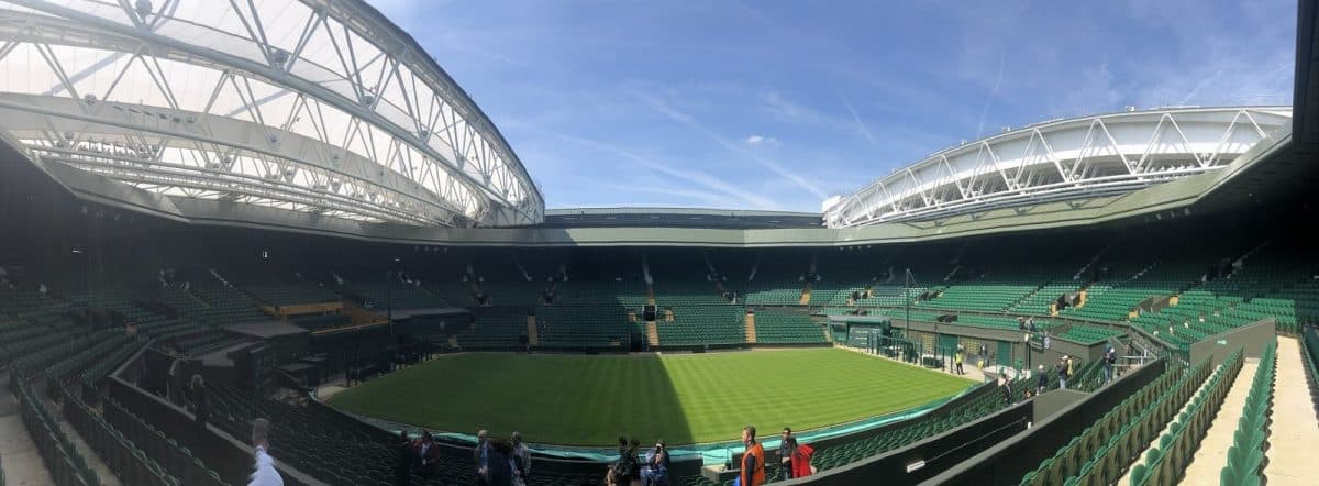 A panoramic picture of Wimbledon's Centre Court (2019)